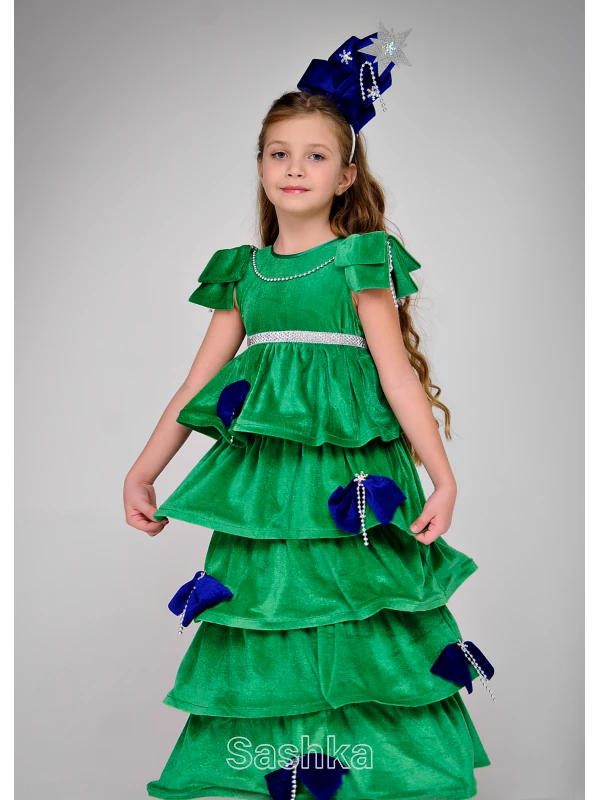 Карнавальний костюм Ялинка Царська (сині прикраси)